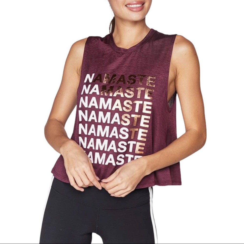Spiritual Gangster Burgundy Namaste Tank Top